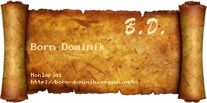 Born Dominik névjegykártya